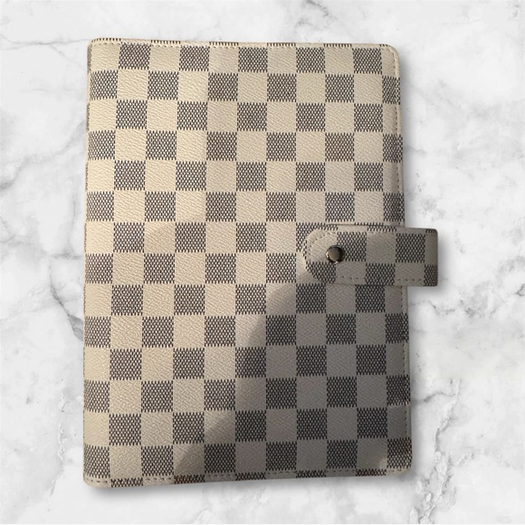 A5 checkered journal notebook White/White - Picture 2 of 6